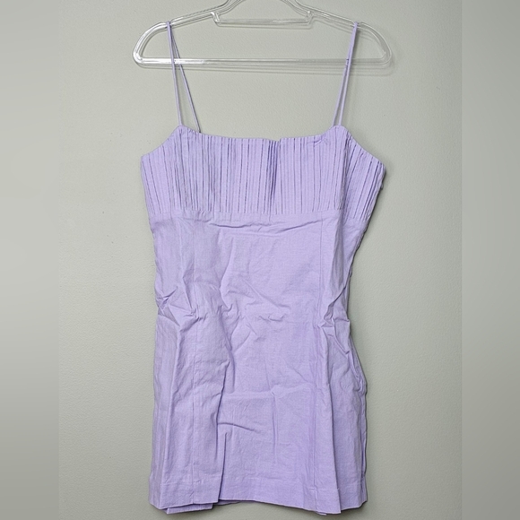 The Ophelia Sleeveless Linen Slim Mini Dress by Maeve in Lilac Purple, Size 12 - Picture 7 of 15